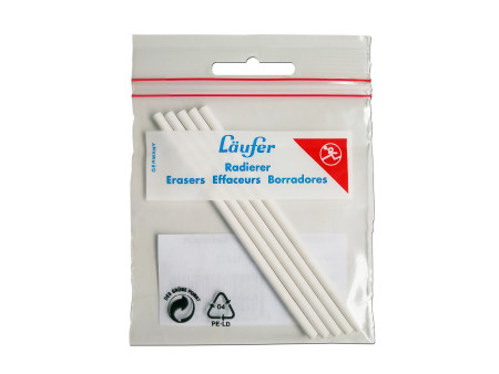 Läufer Stylo-gomme en plastique, 2 gommes de rechange, jaune