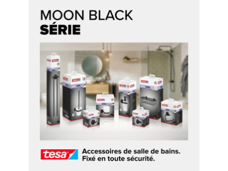 tesa Support rouleau de papier toilette MOON BLACK, noir