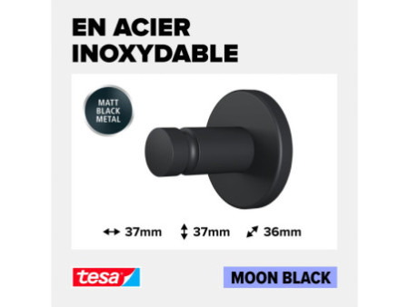 tesa Support de serviette de toilette MOON BLACK, noir