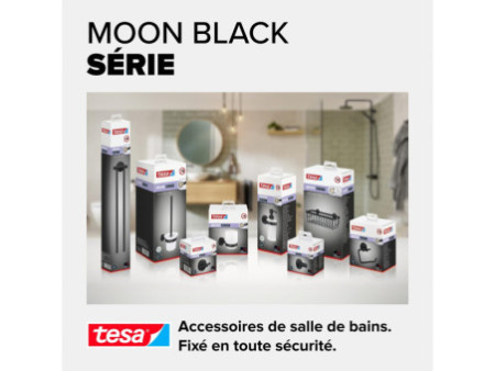 tesa Support de serviette de toilette MOON BLACK, noir