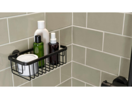 tesa Corbeille de douche MOON BLACK, 1 niveau, noir