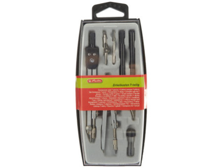herlitz Coffret de compas, 7 pièces, noir
