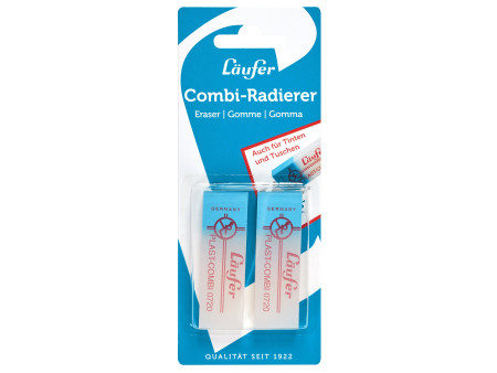 Läufer Gomme en plastique PLAST COMBI, carte blister de 2