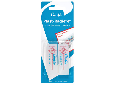 Läufer Gomme en plastique PLAST-0120, carte blister de 2