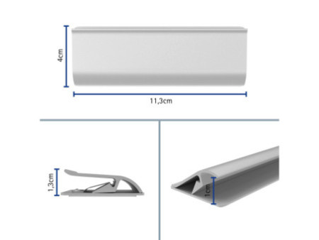 MAUL Rail clip, en aluminium, longueur: 113 mm