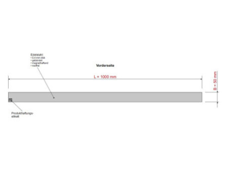 MAUL Bande métallique, en inox, 50 x 1.000 mm, argent