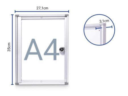 MAUL Vitrine d'affichage MAULextraslim, 1 x A4, aluminium