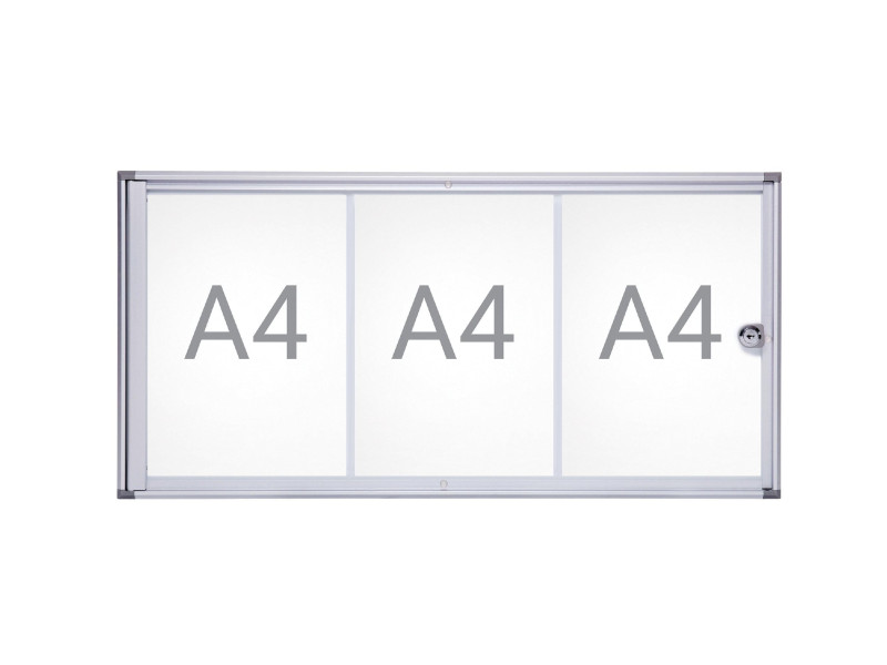 MAUL Vitrine d'affichage MAULextraslim, 3 x A4, aluminium