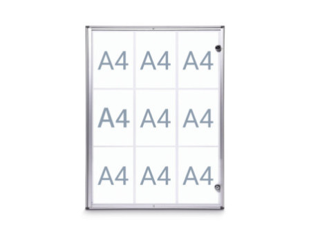 MAUL Vitrine d'affichage MAULextraslim, 9 x A4, aluminium