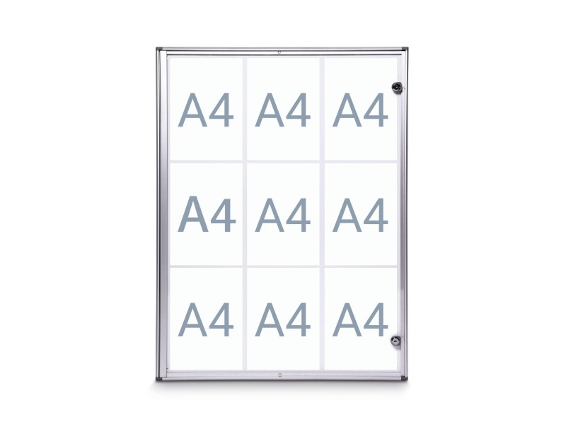 MAUL Vitrine d'affichage MAULextraslim, 9 x A4, aluminium