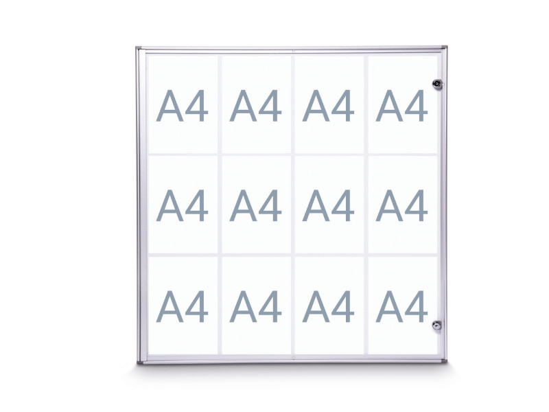 MAUL Vitrine d'affichage MAULextraslim, 12 x A4, aluminium
