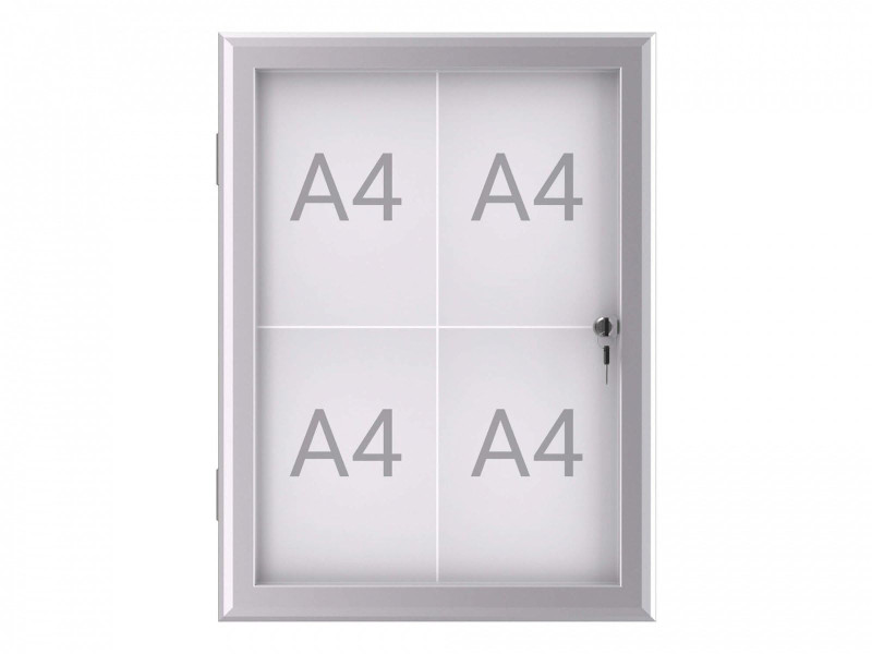 MAUL Vitrine d'affichage MAULexcite, 4 x A4, aluminium