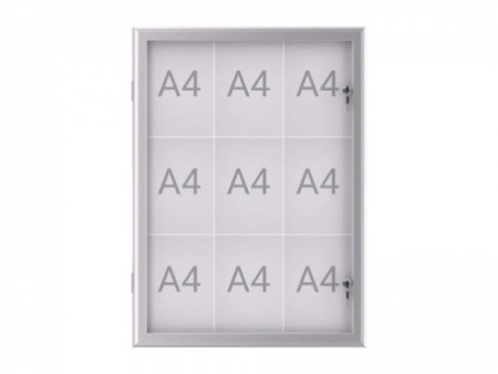 MAUL Vitrine d'affichage MAULexcite, 9 x A4, aluminium