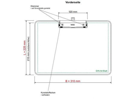 MAUL Porte-bloc, plastique PS avec pince, A4 paysage