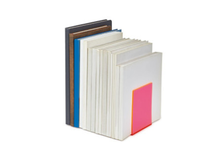 MAUL Serre-livres FLUO, en acrylique, rose translucide