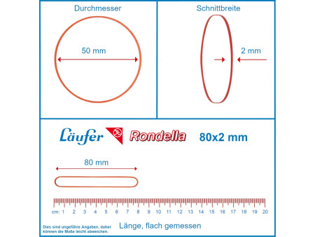 Läufer Bracelet élastique RONDELLA, 80 x 2 mm, 500 g