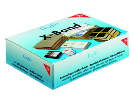 Läufer Elastiques en X dans un carton - 100 g, 100 x 11 mm