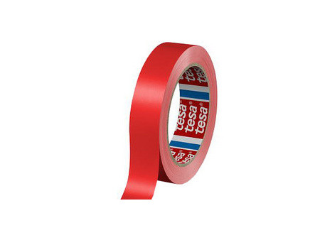tesa Ruban adhésif d'emballage 60404, 6 mm x 66 m, rouge