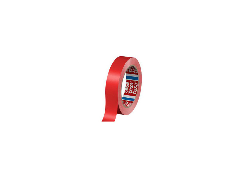 tesa Ruban adhésif d'emballage 60404, 6 mm x 66 m, rouge