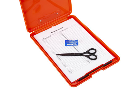 Läufer Porte-bloc à pince Safety, avec compartiment, orange