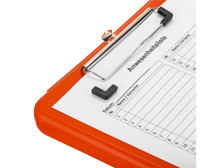 Läufer Porte-bloc à pince Safety, avec compartiment, orange
