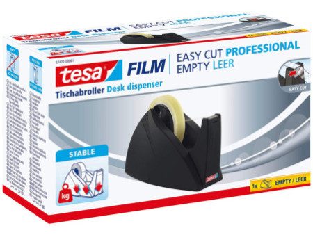 tesa Dévidoir de bureau Easy Cut Professional, noir