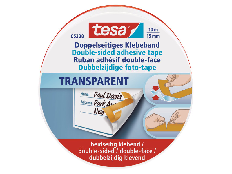 tesa Ruban adhésif de bricolage double face, 15 mm x 10 m