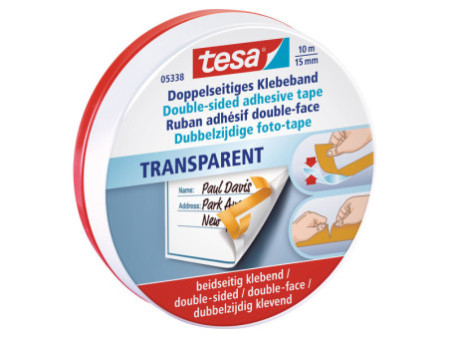 tesa Ruban adhésif de bricolage double face, 15 mm x 10 m