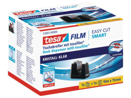tesa Dévidoir de bureau Smart ecoLogo, équipé, noir