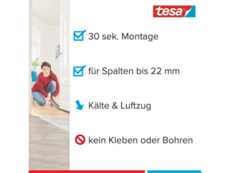tesa Moll Isolation bas de porte double joints, sols lisses