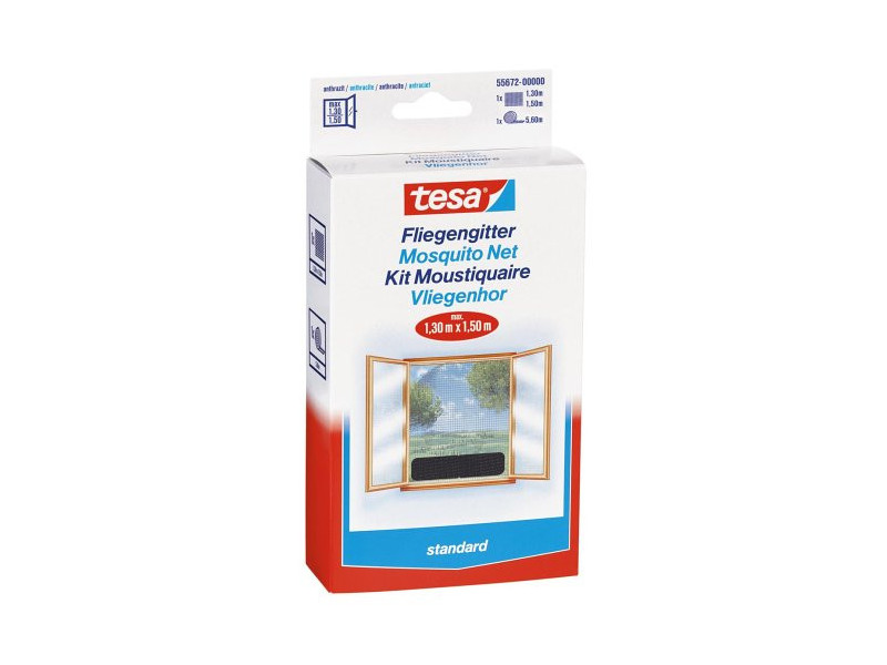 tesa Moustiquaire STANDARD fenêtre, 1,50 m x 1,30 m