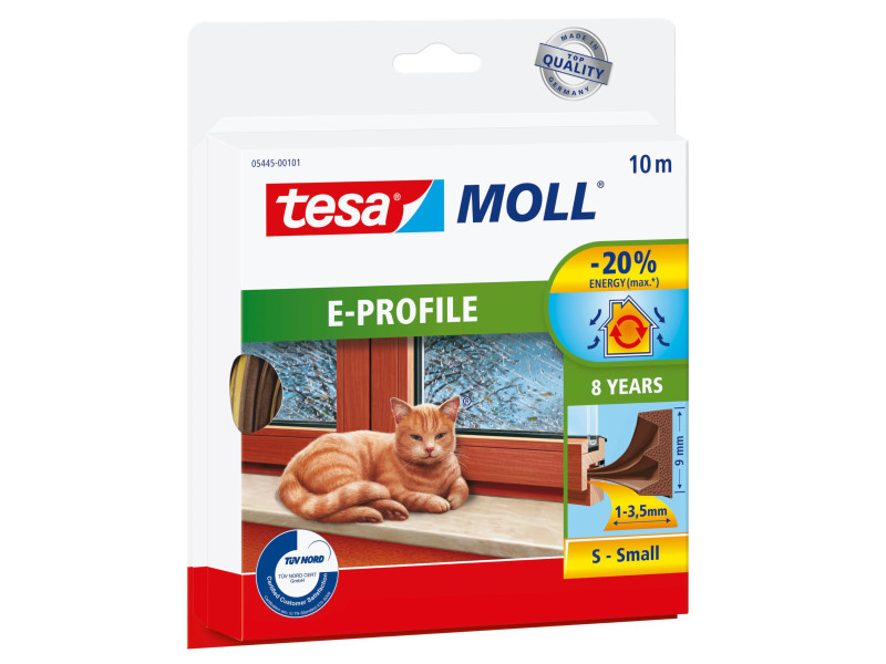 tesa MOLL CLASSIC Calfeutrage caoutchouc Profil E, marron