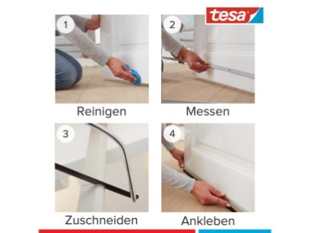 tesa Moll COMFORT Isolation bas de porte, 40 mm x 1 m, blanc