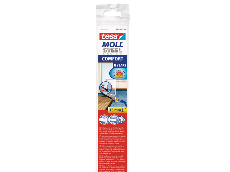 tesa Moll COMFORT Isolation bas de porte, 40 mm x 1 m,argent