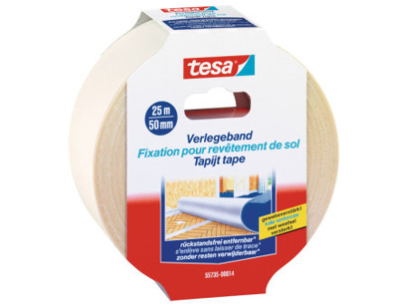 tesa Fixation de revêtement de sol, 50 mm x 25 m, s'enlève