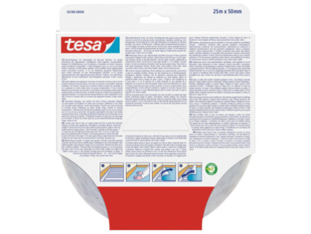 tesa Ruban adhésif pour tapis, auto-agrippant, 50 mm x 25 m