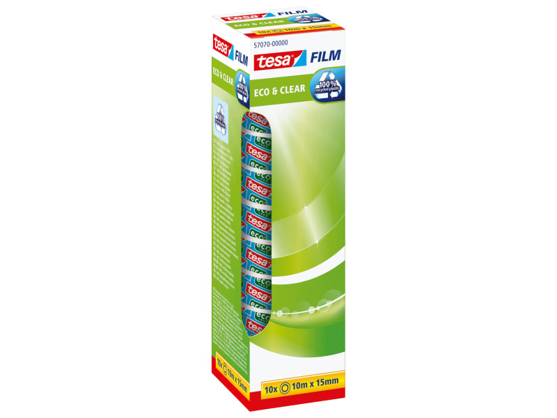 tesa Film Ruban adhésif Eco & clear,15 mm x 10 m,transparent