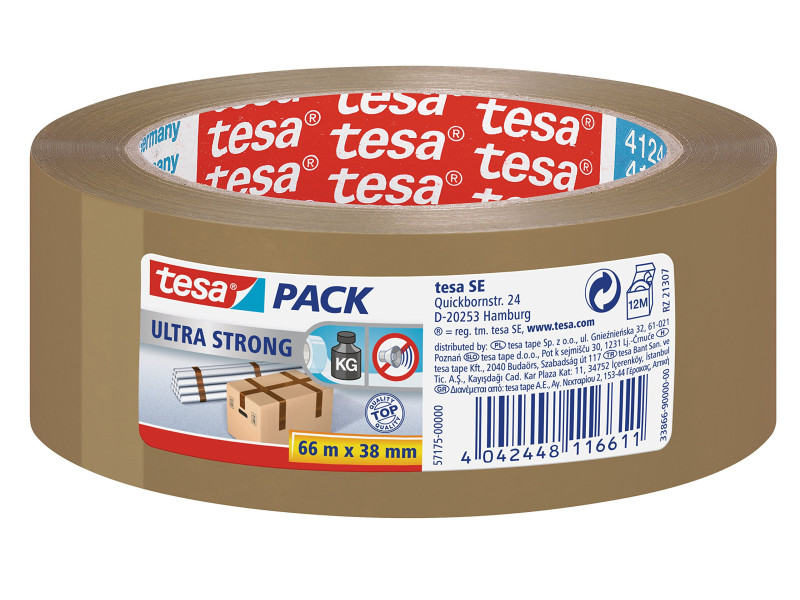 tesa tesapack Ruban adhésif ultra strong, 38 mm x 66m