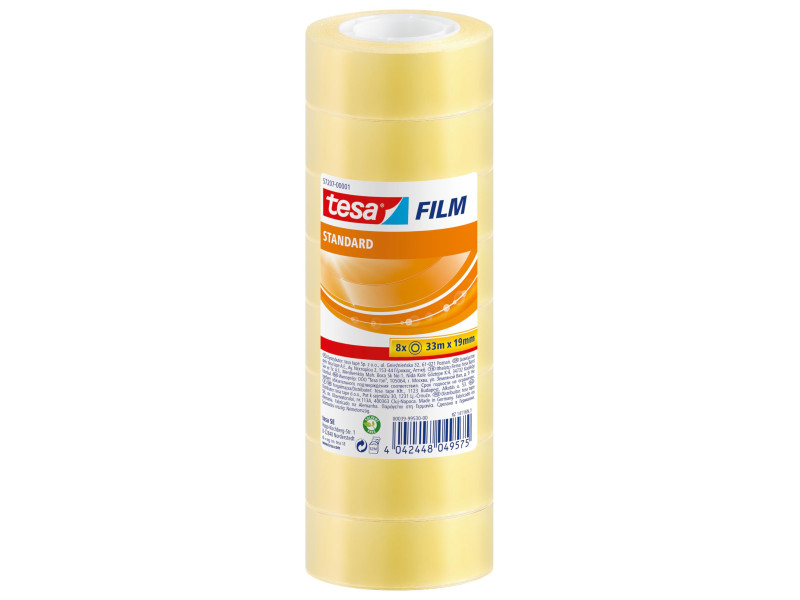 tesa Film Ruban adhésif standard, 19 mm x 33 m, transparent