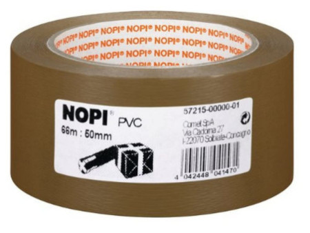NOPI Ruban adhésif d'emballage en PVC, 50 mm x 66 m, marron