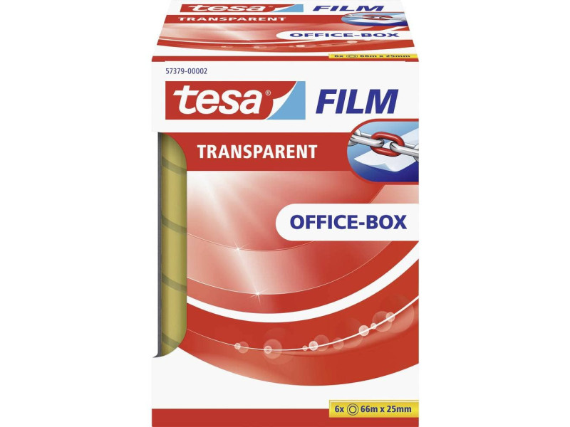 tesa Film Ruban adhésif, 25 mm x 66 m, transparent