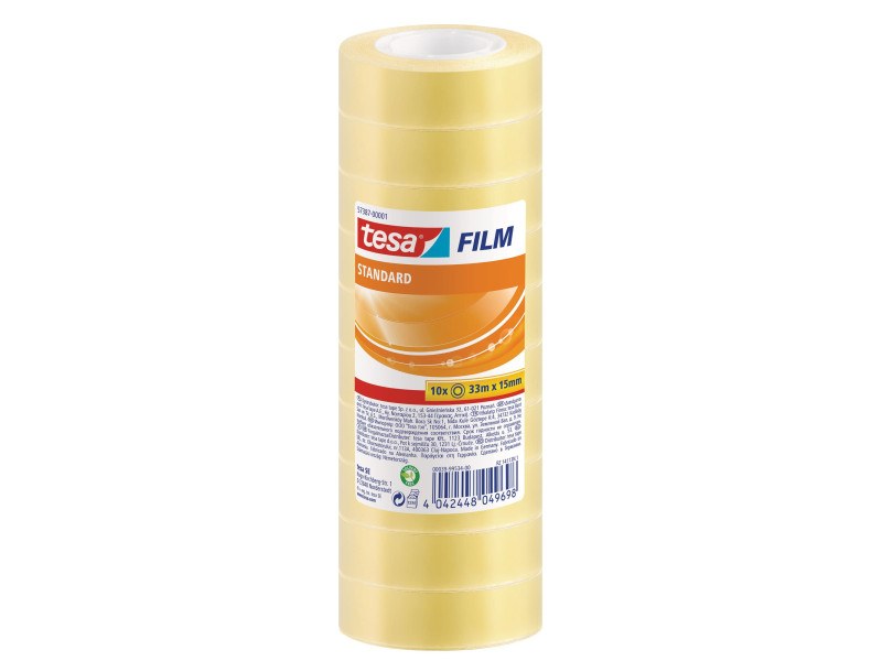 tesa Film Ruban adhésif standard, 15 mm x 33 m, transparent