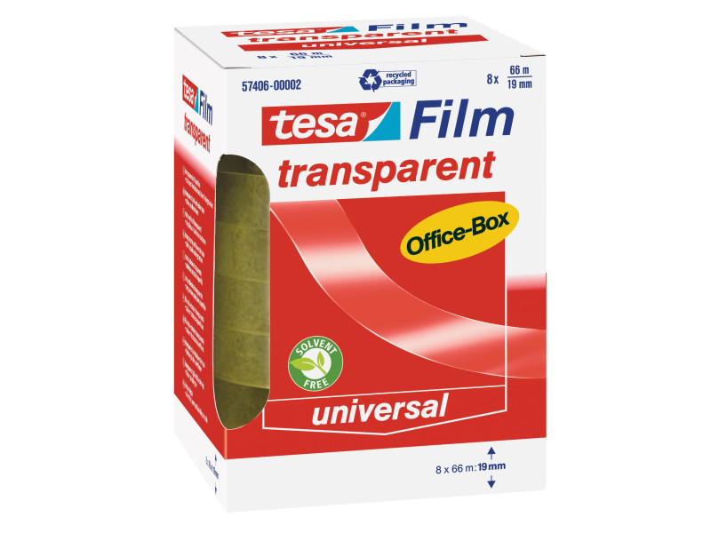tesa Film Ruban adhésif, 19 mm x 66 m, transparent