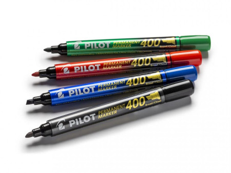 PILOT Marqueur permanent 400, pointe biseautée, rouge