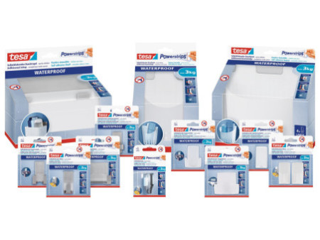 tesa Powerstrips Crochet 'WAVE' WATERPROOF, blanc, plastique