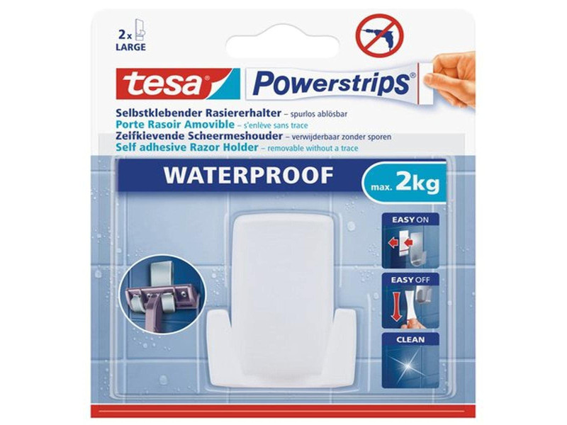 tesa Support pour rasoirs Powerstrips 'WAVE', en plastique
