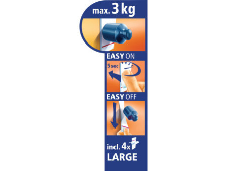 tesa Powerstrips CROCHET DOUBLE 'WAVE' WATERPROOF, en inox