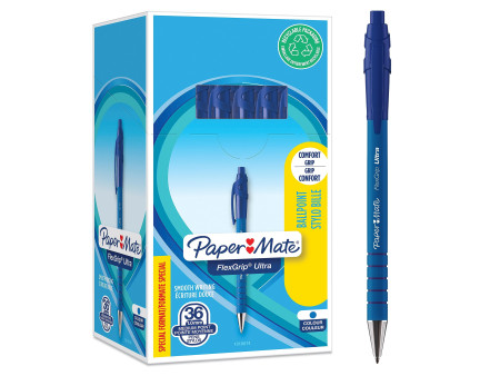 Paper:Mate Stylo à bille FlexGrip Ultra, Value pack, bleu