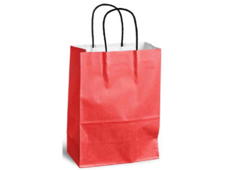 MAILmedia Sac en papier avec cordelette, 3,5 litres, rouge