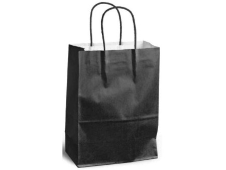 MAILmedia Sac en papier avec cordelette, 15,7 litres, noir